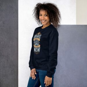 Private: Be Brave Enough To Be Bad At Something New Unisex Sweatshirt - unisex crew neck sweatshirt navy left a f ac - Shujaa Designs